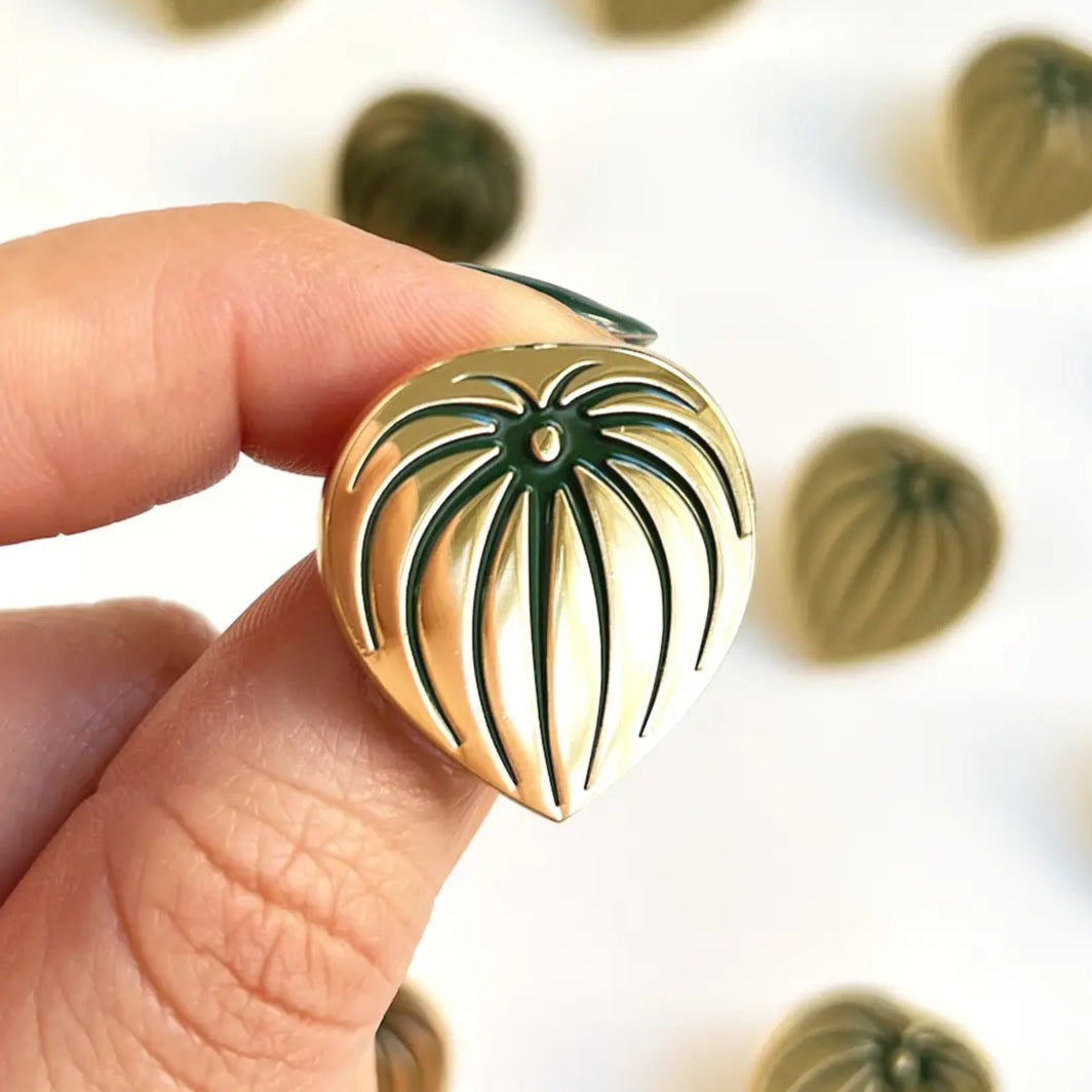 Watermelon Peperomia 18k Gold Plated Lapel Pin