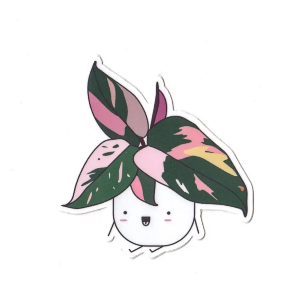 Philodendron Pink Princess Vinyl Houseplant Sticker