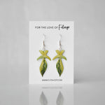 Philodendron Florida Beauty variegated houseplant earrings 