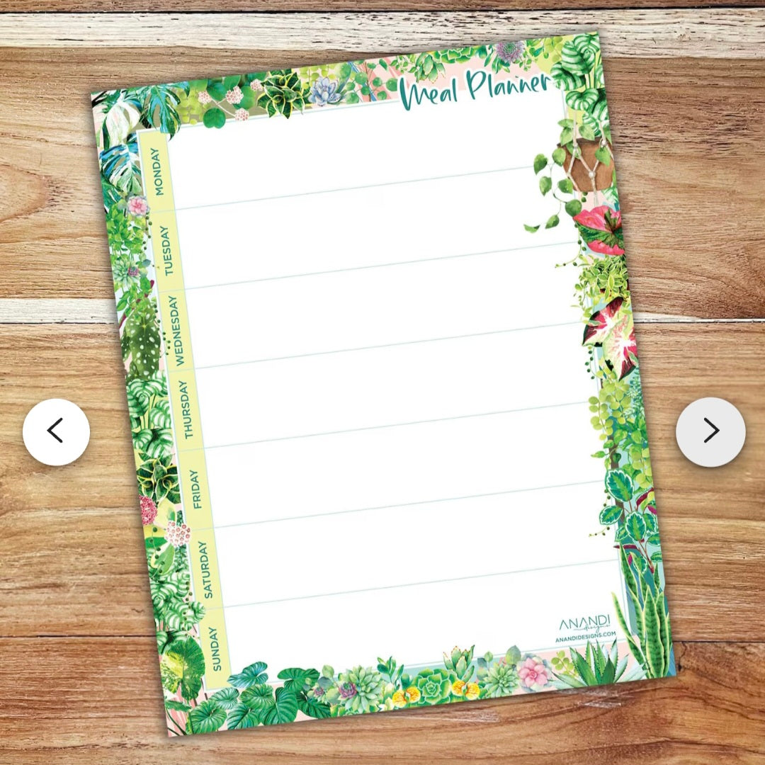 Plant Lover's Magnetic Whiteboard Weekly Meal Planner