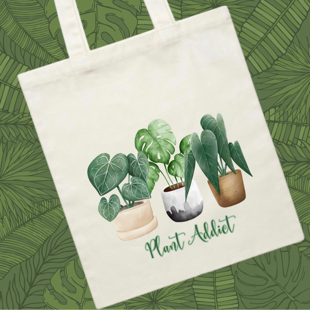 Plant Addict Houseplants Beige Tote / shoulder Bag