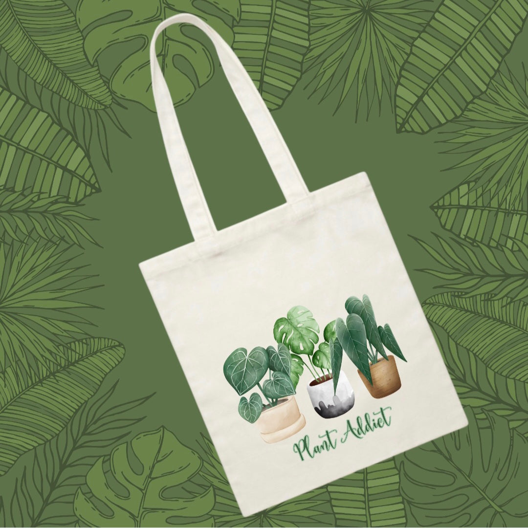 Plant Addict Houseplants Beige Tote / shoulder Bag