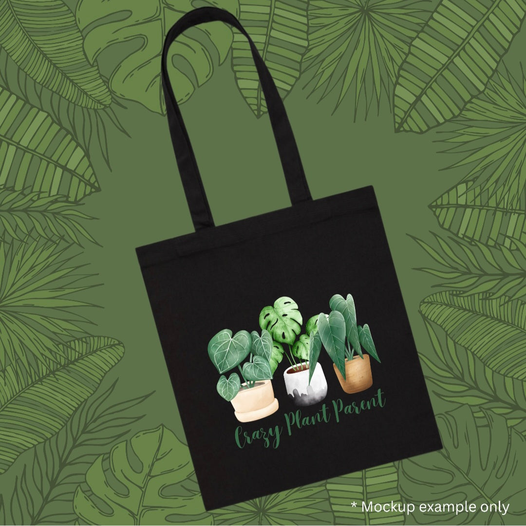 Crazy plant parent houseplants black tote bag