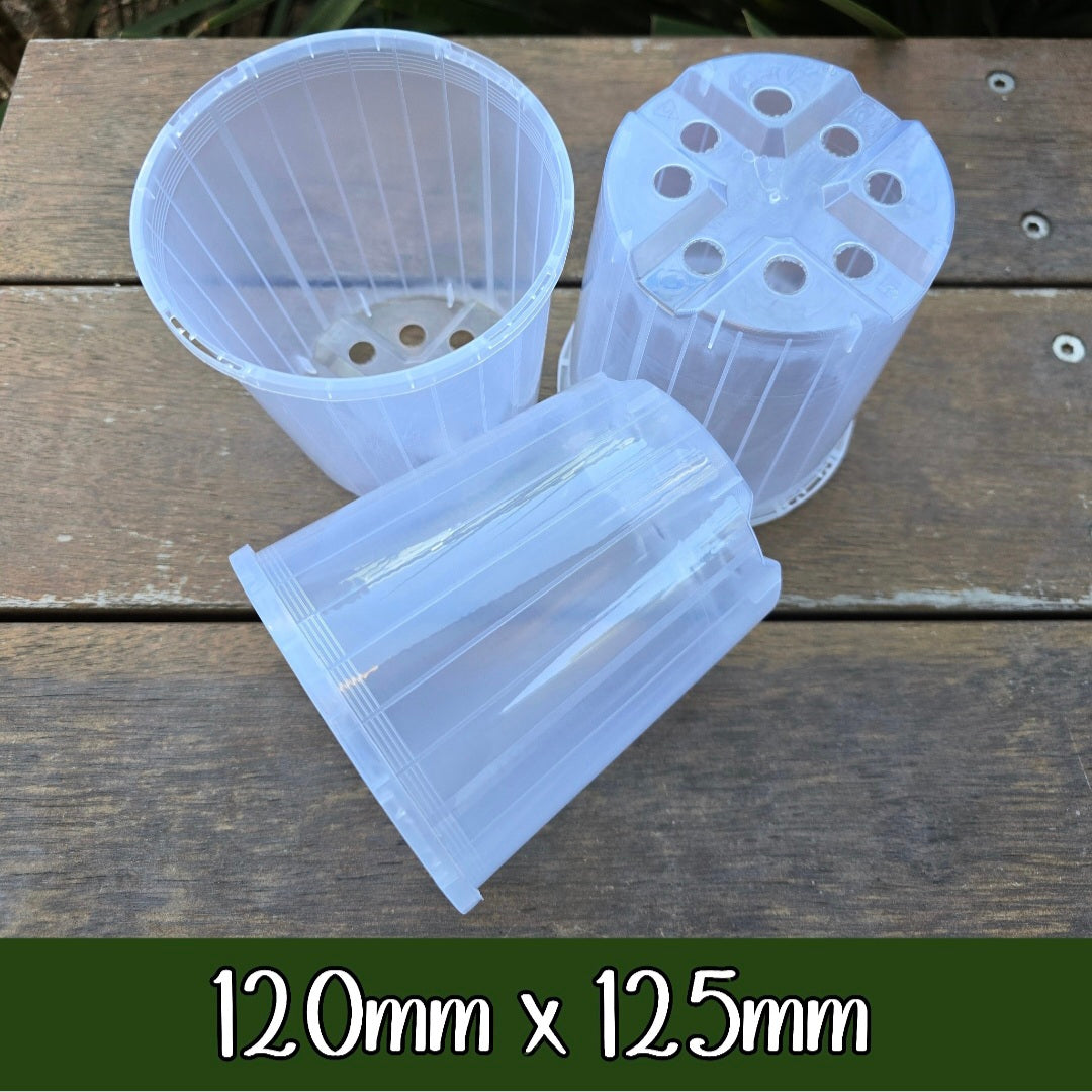 120mm Clear Plastic Plant Pot