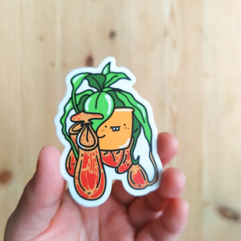 Pitcher Plant Vinyl Houseplant Sticker