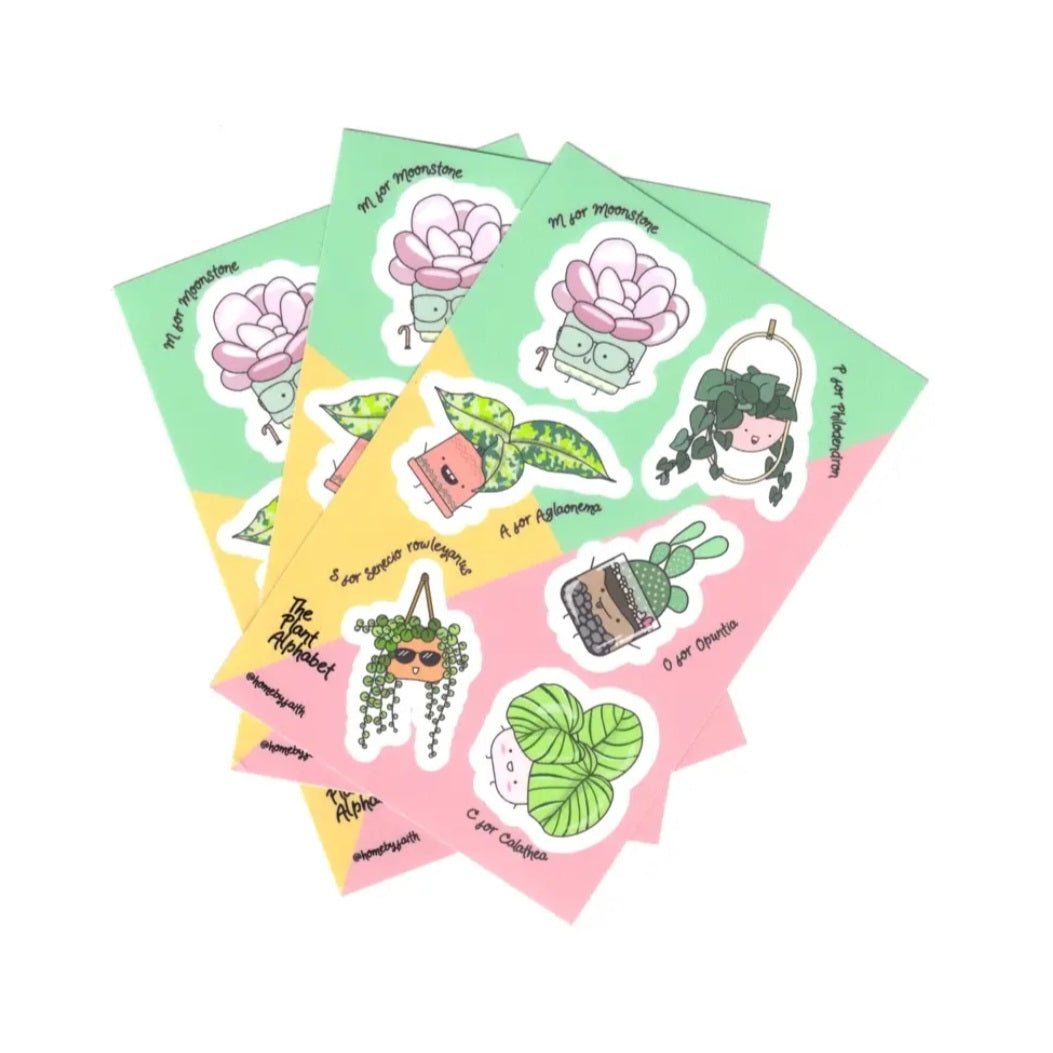 The Plant Alphabet Plant buddies vinyl sticker sheet