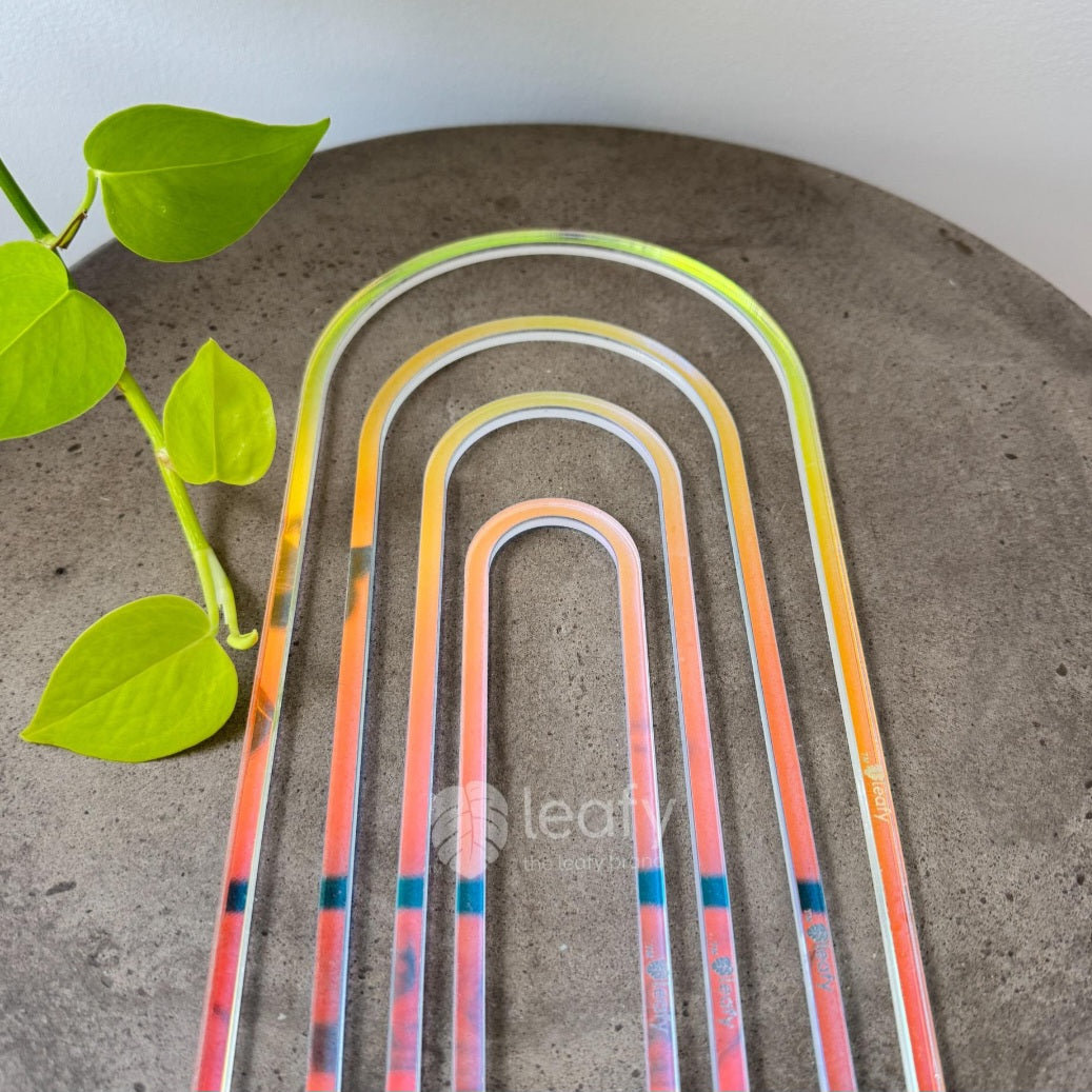 Iridescent Acrylic Arch Trellises For Houseplants, 3 Sizes