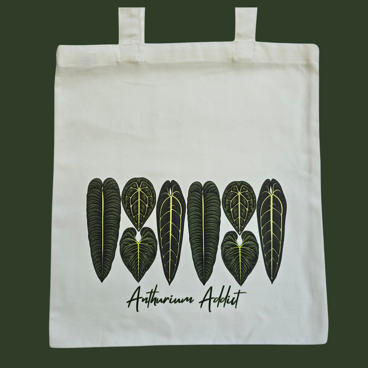 Anthurium Addict Houseplants Beige Cotton Canvas Tote Bag