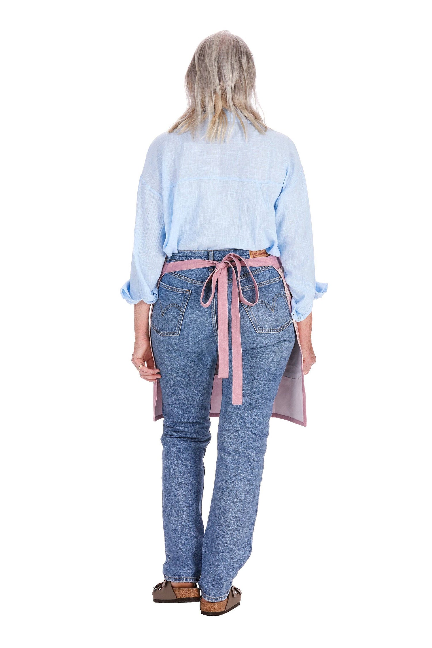 Peony Posy Floral Cotton Gardening Apron With Pockets