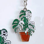 Monstera albo Variegated metal keyring