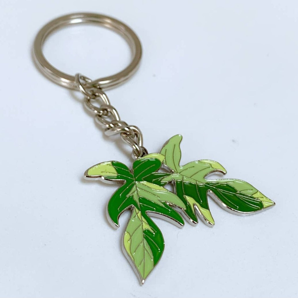 Philodendron florida beauty metal keyring