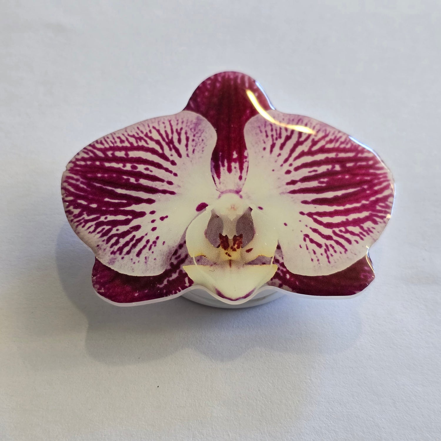 Purple & White Orchid Mobile Phone Grip