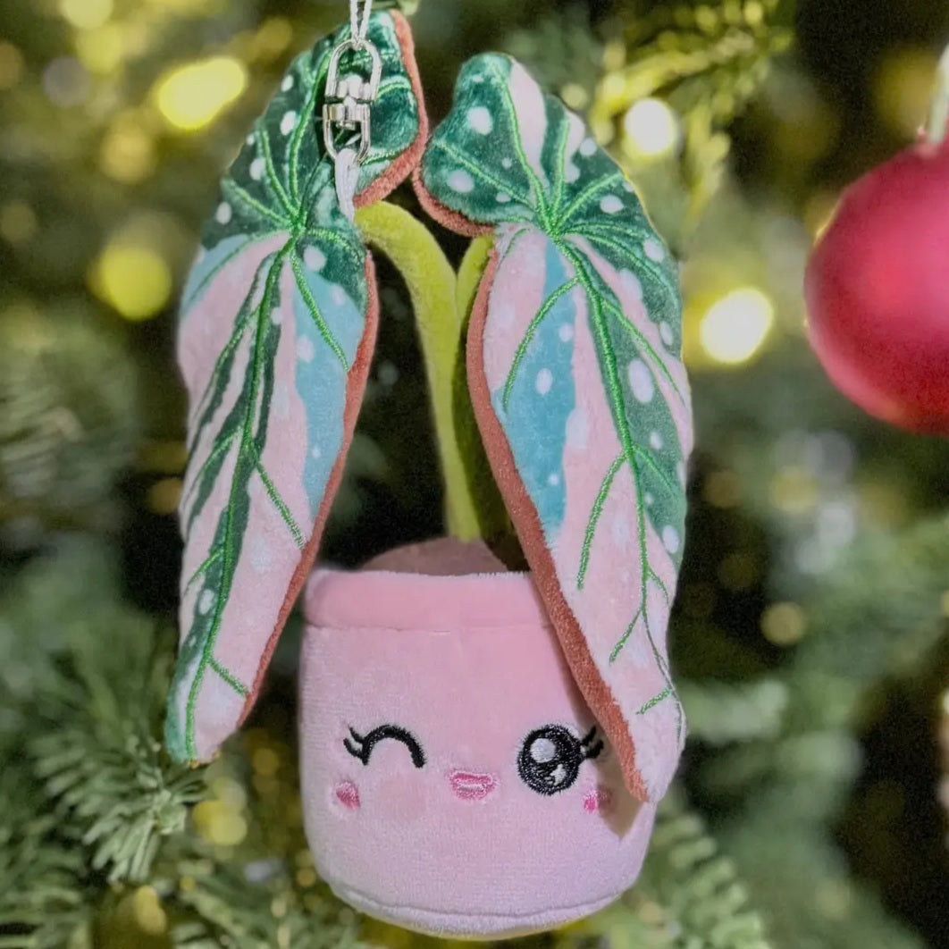 Kawaii Begonia Maculata Variegated Plushie Keyring