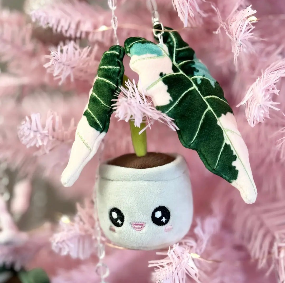 ⭐️PREORDER⭐️Kawaii Alocasia Amazonica Variegated Keyring Plushie
